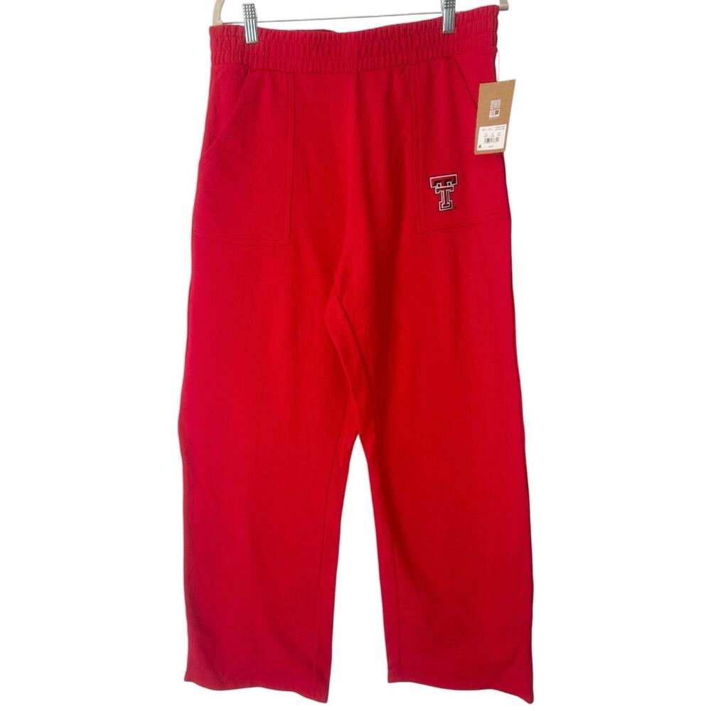 NWT Rivalry Threads Texas Tech Red Wide Leg Fleece Lined Sweatpants Womens Large